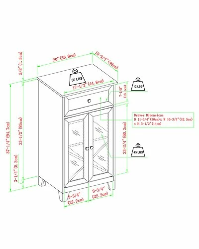 Hewson Classic Glass-Door Bar Cabinet With Bottle Storage Home 5 Hewson Classic Glass-Door Bar Cabinet With Bottle Storage Home - Image 3