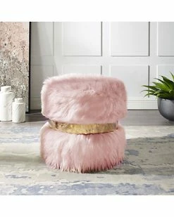 Nicole Miller Seagal Faux Fur Ottoman Home -Shop Style Sales 3050713209 RLLD 3