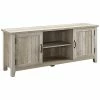 Hewson 58in Farmhouse Wood Grooved Door Media Console Home