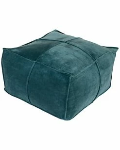 Surya Cotton Velvet Pouf Home