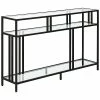 Abraham + Ivy Cortland 48In Blackened Bronze Console Table With Glass Shelves Home