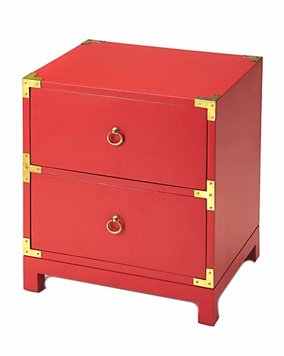 Butler Specialty Company Ardennes Red Campaign Chairside Chest Home 3 Butler Specialty Company Ardennes Red Campaign Chairside Chest Home