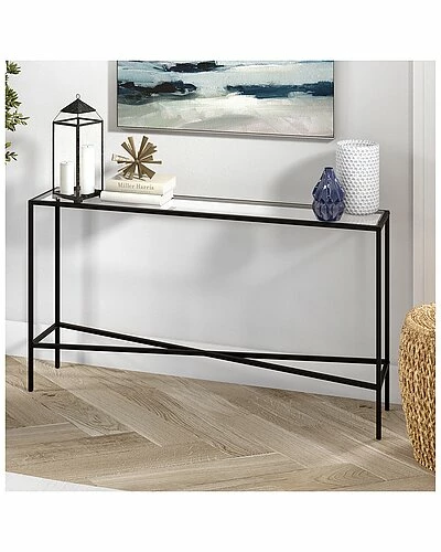 Abraham + Ivy Henley 55In Blackened Bronze Console Table With Glass Tabletop Home 4 Abraham + Ivy Henley 55In Blackened Bronze Console Table With Glass Tabletop Home - Image 2