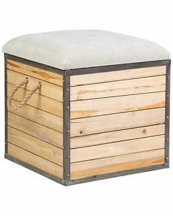 East At Main At Main Mirian Teak Ottoman Home