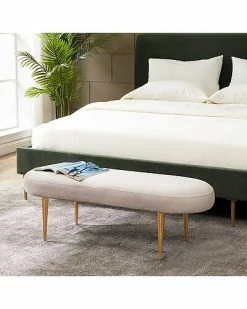 Safavieh Couture Nne Velvet Oval Bench Home -Shop Style Sales 3050750066 RLLD 3