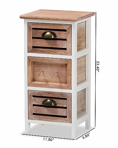 Baxton Studio Palta Modern Contemporary 3-Drawer Storage Unit Home 5 Baxton Studio Palta Modern Contemporary 3-Drawer Storage Unit Home - Image 3