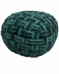 Harkaari Basket Weave Velvet Pouf Home