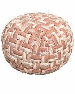 Harkaari Basket Weave Velvet Pouf Home