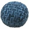 Harkaari Basket Weave Velvet Pouf Home