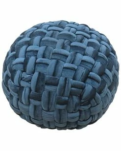 Harkaari Basket Weave Velvet Pouf Home