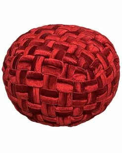 Harkaari Basket Weave Velvet Pouf Home