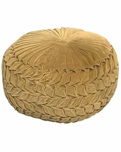 Harkaari Smocking Cotton Velvet Pouf Home