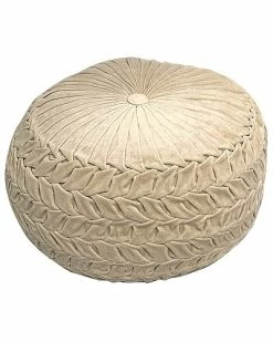 Harkaari Smocking Cotton Velvet Pouf Home