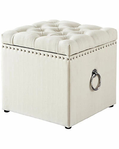 Inspired Home Cream White Linen Storage Ottoman 3 Inspired Home Cream White Linen Storage Ottoman