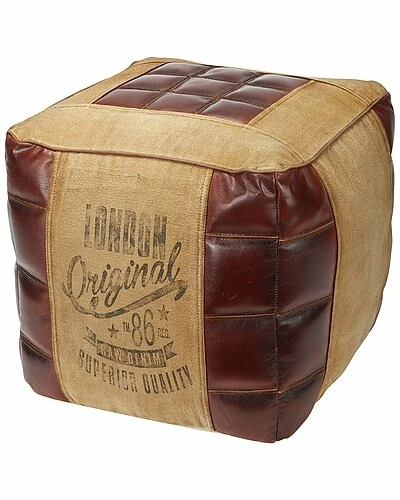 Peyton Lane Rustic Square Canvas Pouf Home 3 Peyton Lane Rustic Square Canvas Pouf Home