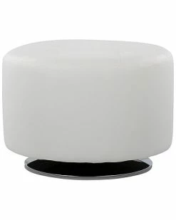 Lumisource Mason Round Swivel 26in Ottoman Home