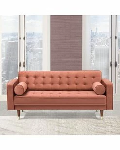 Armen Living Somerset Blush Velvet Mid Century Modern Loveseat Home -Shop Style Sales 3050769359 RLLD 2
