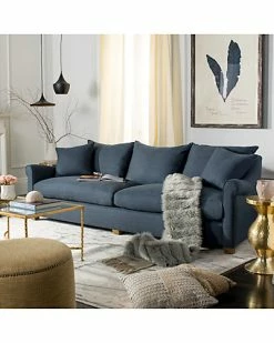 Safavieh Couture Fraiser Navy Linen Sofa Home 11 Safavieh Couture Fraiser Navy Linen Sofa Home -Shop Style Sales 3050779943 RLLD 5