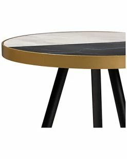 Design Studios Lauro Round Glossy Marble And Metal End Table Home Mable Brown/black/gold 9 Design Studios Lauro Round Glossy Marble And Metal End Table Home Mable Brown/black/gold -Shop Style Sales 3050780055 RLLD 3