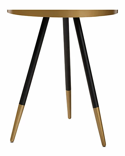Design Studios Lauro Round Glossy Marble And Metal End Table Home Mable Brown/black/gold 6 Design Studios Lauro Round Glossy Marble And Metal End Table Home Mable Brown/black/gold - Image 4