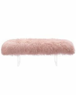 Safavieh Couture Lilliana Sheepskin Bench Home