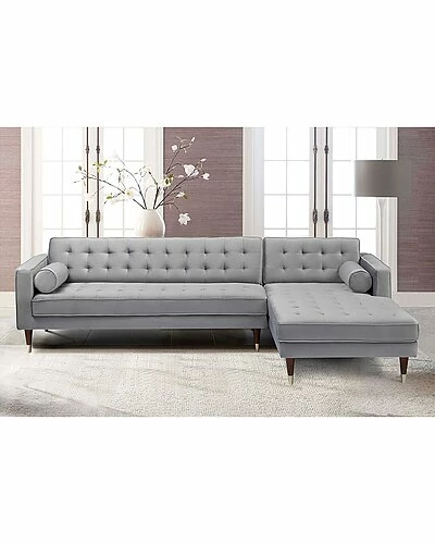 Armen Living Somerset Velvet Mid Century Modern Right Sectional Sofa Home 4 Armen Living Somerset Velvet Mid Century Modern Right Sectional Sofa Home - Image 2