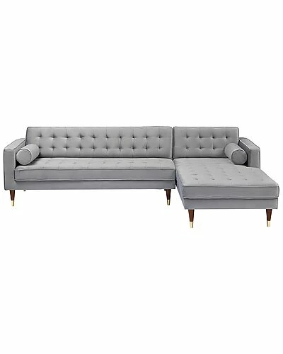 Armen Living Somerset Velvet Mid Century Modern Right Sectional Sofa Home 5 Armen Living Somerset Velvet Mid Century Modern Right Sectional Sofa Home - Image 3