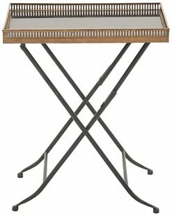 Peyton Lane Metal Marble Tray Table Home