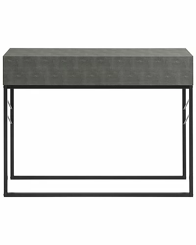 Hewson 2 Drawer Grey Faux Shagreen Entry Table Home 5 Hewson 2 Drawer Grey Faux Shagreen Entry Table Home - Image 3