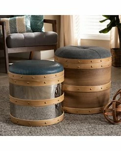 Baxton Studio Caleb 2pc Storage Ottoman Set Home -Shop Style Sales 3050823341 RLLD 4
