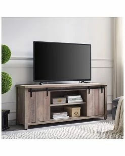 Alternative view of Abraham + Ivy Deacon Gray Oak Tv Stand Home