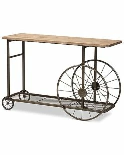 Baxton Studio Terence Wheeled Console Table Home -Shop Style Sales 3050828743 RLLD 2