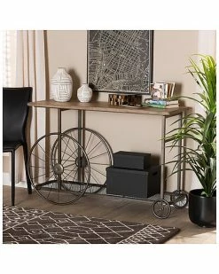 Baxton Studio Terence Wheeled Console Table Home -Shop Style Sales 3050828743 RLLD 4