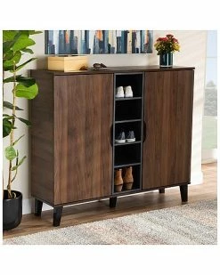 Baxton Studio Idina 2-Door Shoe Cabinet Home -Shop Style Sales 3050828752 RLLD 4