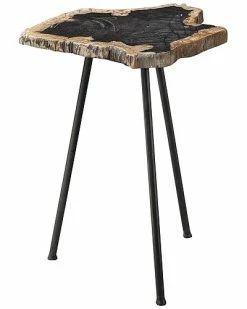 Uttermost Mircea Petrified Wood Accent Table Home