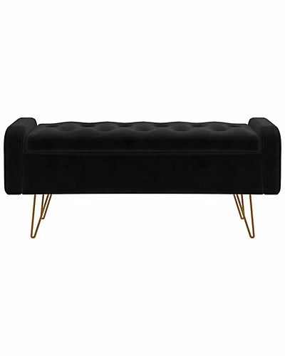 Worldwide Home Furnishings !nspire Velvet Storage Ottoman 3 Worldwide Home Furnishings !nspire Velvet Storage Ottoman