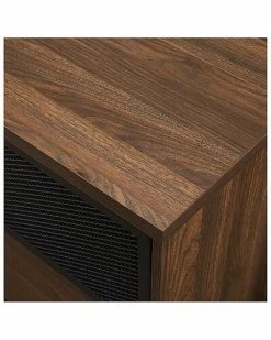 Hewson 2 Door Walnut Sliding Metal Mesh Door Tv Console Home -Shop Style Sales 3050845200 RLLD 4