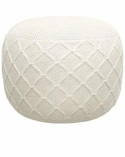 Pasargad Home Santorini Collection Cotton Pouf
