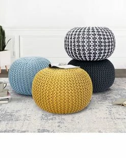 Pasargad Home Santorini Cotton Pouf 7 Pasargad Home Santorini Cotton Pouf -Shop Style Sales 3050864605 RLLD 3