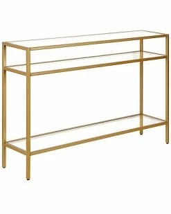 Abraham + Ivy Siviline Brass Finish Console Table Home