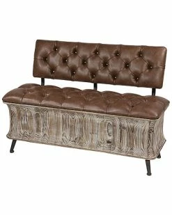 Peyton Lane Rustic Wood Storage Bench Home