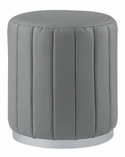 Nicole Miller Anakin Leather PU Ottoman Home