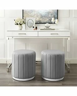 Nicole Miller Anakin Leather PU Ottoman Home -Shop Style Sales 3050887004 RLLD 3