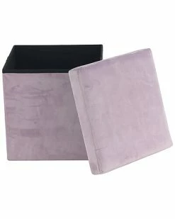 Peyton Lane Modern Square Pink Polyester Storage Stool Home 11 Peyton Lane Modern Square Pink Polyester Storage Stool Home -Shop Style Sales 3050889461 RLLD 4