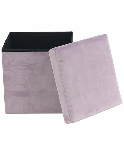 Peyton Lane Modern Square Pink Polyester Storage Stool Home 6 Peyton Lane Modern Square Pink Polyester Storage Stool Home - Image 4