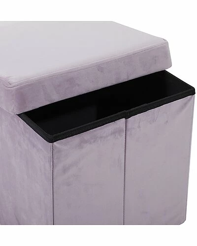 Peyton Lane Modern Square Pink Polyester Storage Stool Home 7 Peyton Lane Modern Square Pink Polyester Storage Stool Home - Image 5