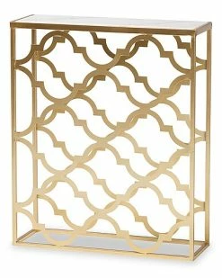 Baxton Studio Calanthe Console Table With Marble Tabletop Home