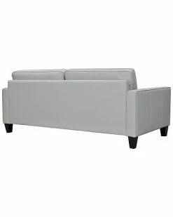 Armen Living Wesley 81In Dove Leather Power Footrest Tuxedo Arm Sofa Home -Shop Style Sales 3050902035 RLLD 4
