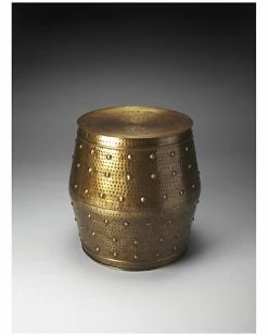Butler Specialty Company Leavitt Gold Metal Drum Table Home