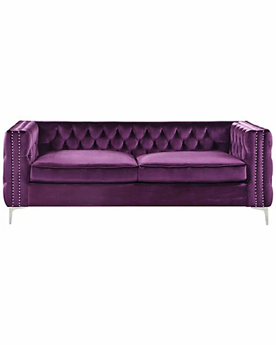 Chic Home Da Vinci Purple Velvet Sofa 3 Chic Home Da Vinci Purple Velvet Sofa